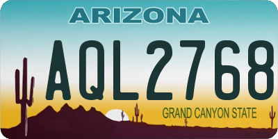 AZ license plate AQL2768