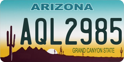 AZ license plate AQL2985