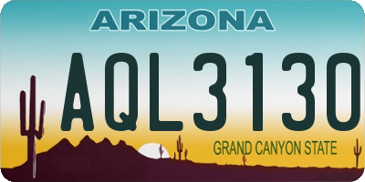 AZ license plate AQL3130