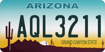 AZ license plate AQL3211