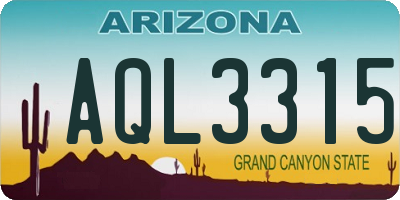 AZ license plate AQL3315