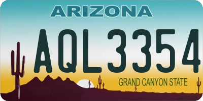 AZ license plate AQL3354