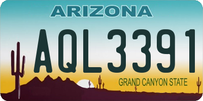 AZ license plate AQL3391