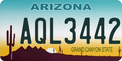 AZ license plate AQL3442