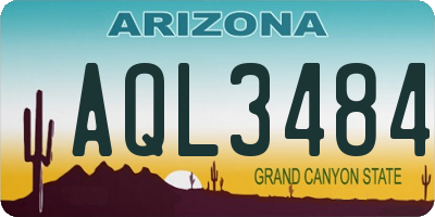 AZ license plate AQL3484
