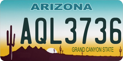 AZ license plate AQL3736