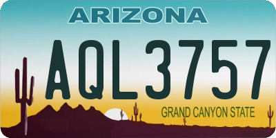 AZ license plate AQL3757