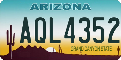 AZ license plate AQL4352