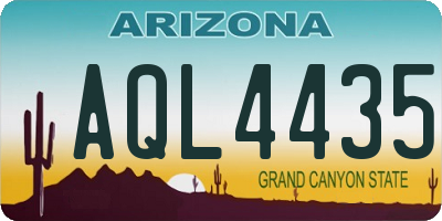 AZ license plate AQL4435