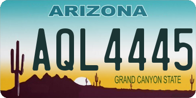 AZ license plate AQL4445