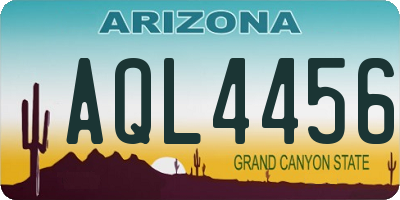 AZ license plate AQL4456