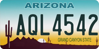 AZ license plate AQL4542