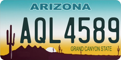 AZ license plate AQL4589
