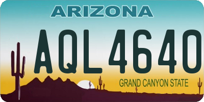 AZ license plate AQL4640