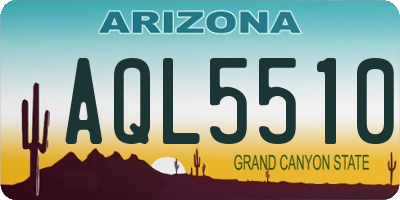AZ license plate AQL5510