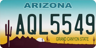 AZ license plate AQL5549