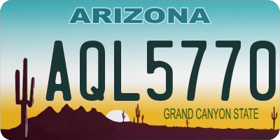 AZ license plate AQL5770
