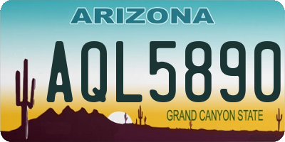 AZ license plate AQL5890