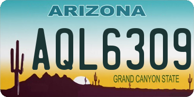 AZ license plate AQL6309