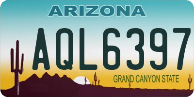 AZ license plate AQL6397