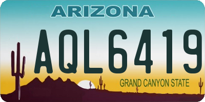 AZ license plate AQL6419