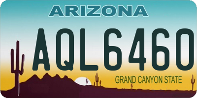 AZ license plate AQL6460
