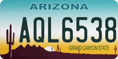 AZ license plate AQL6538