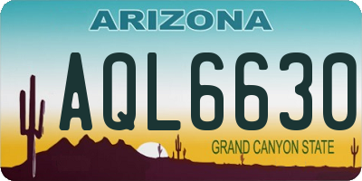 AZ license plate AQL6630