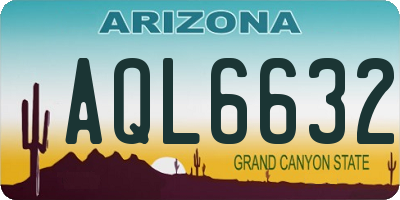 AZ license plate AQL6632