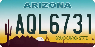 AZ license plate AQL6731