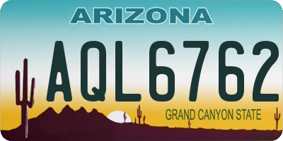 AZ license plate AQL6762