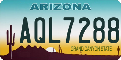 AZ license plate AQL7288