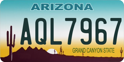 AZ license plate AQL7967