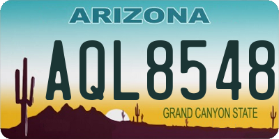 AZ license plate AQL8548