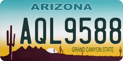 AZ license plate AQL9588