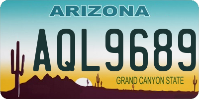 AZ license plate AQL9689