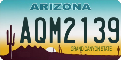 AZ license plate AQM2139