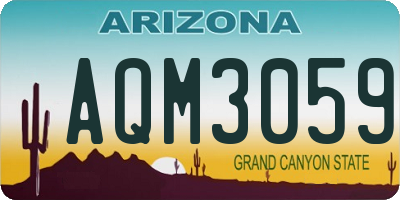 AZ license plate AQM3059