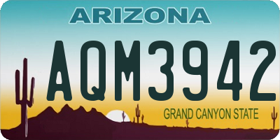 AZ license plate AQM3942