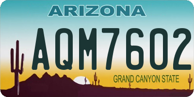 AZ license plate AQM7602