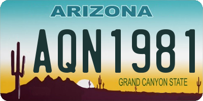 AZ license plate AQN1981