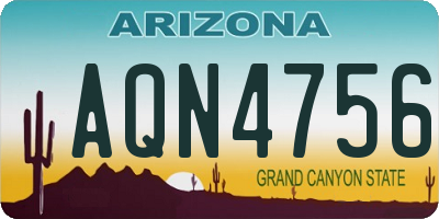 AZ license plate AQN4756