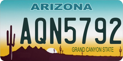 AZ license plate AQN5792