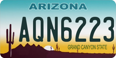 AZ license plate AQN6223