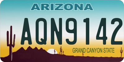 AZ license plate AQN9142