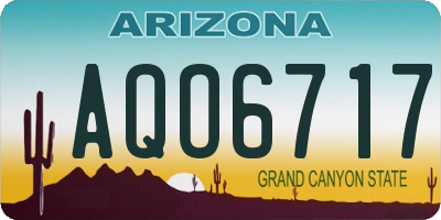 AZ license plate AQO6717