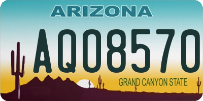 AZ license plate AQO8570