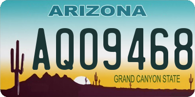 AZ license plate AQO9468