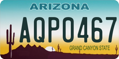 AZ license plate AQP0467