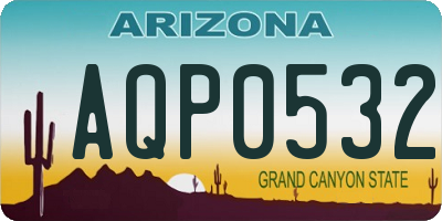 AZ license plate AQP0532